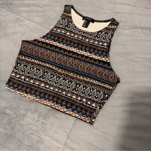 tribal print crop top